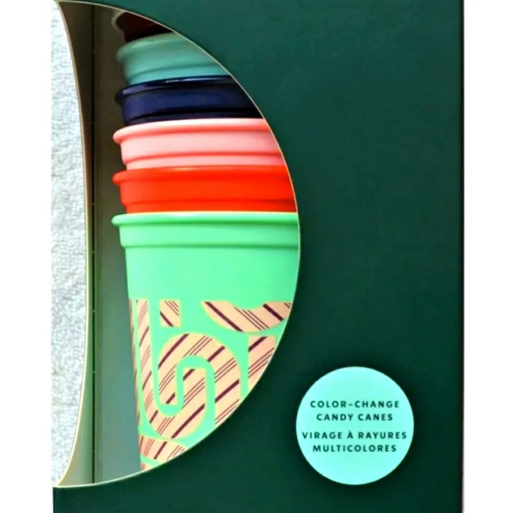 Starbucks Color Change Candy Cane 6 Pack Hot Cups 2020 NEW Christmas